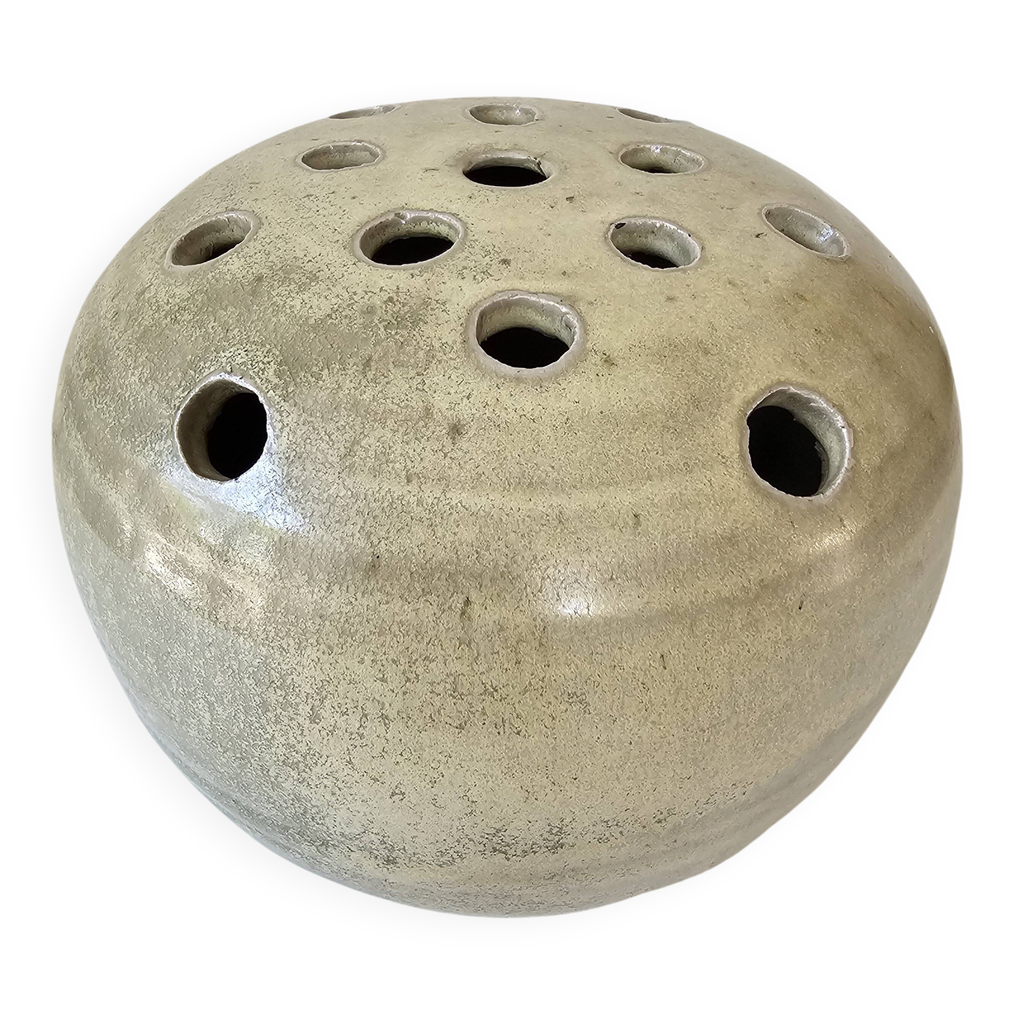 Ceramic flower vase signed GB (diameter 20cm)