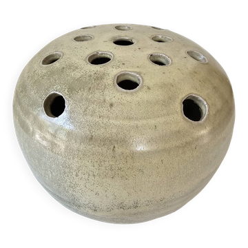 Vase pique fleurs en céramique signé GB (diamètre 20cm)