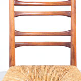Teak and wicker dining chairs, 1960s