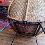 Rattan satellite armchair from the 1950s
