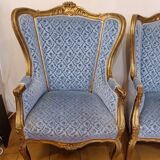 Pair of gilded bergere armchairs