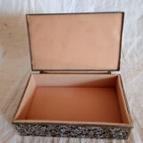 Silver metal jewelry box from the 50s