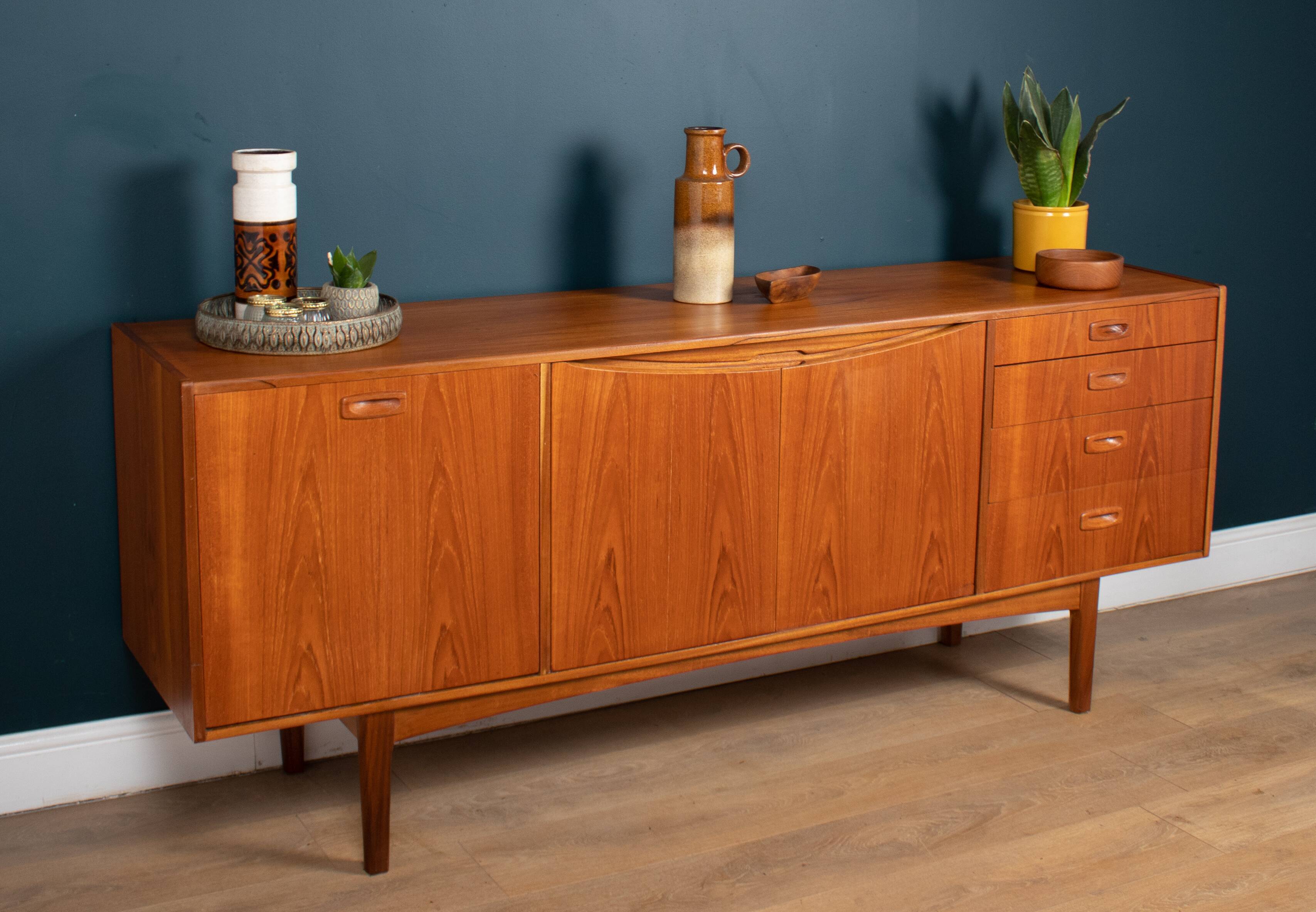 Retro Teak 1960s Long Danish Style Mid Century Sideboard