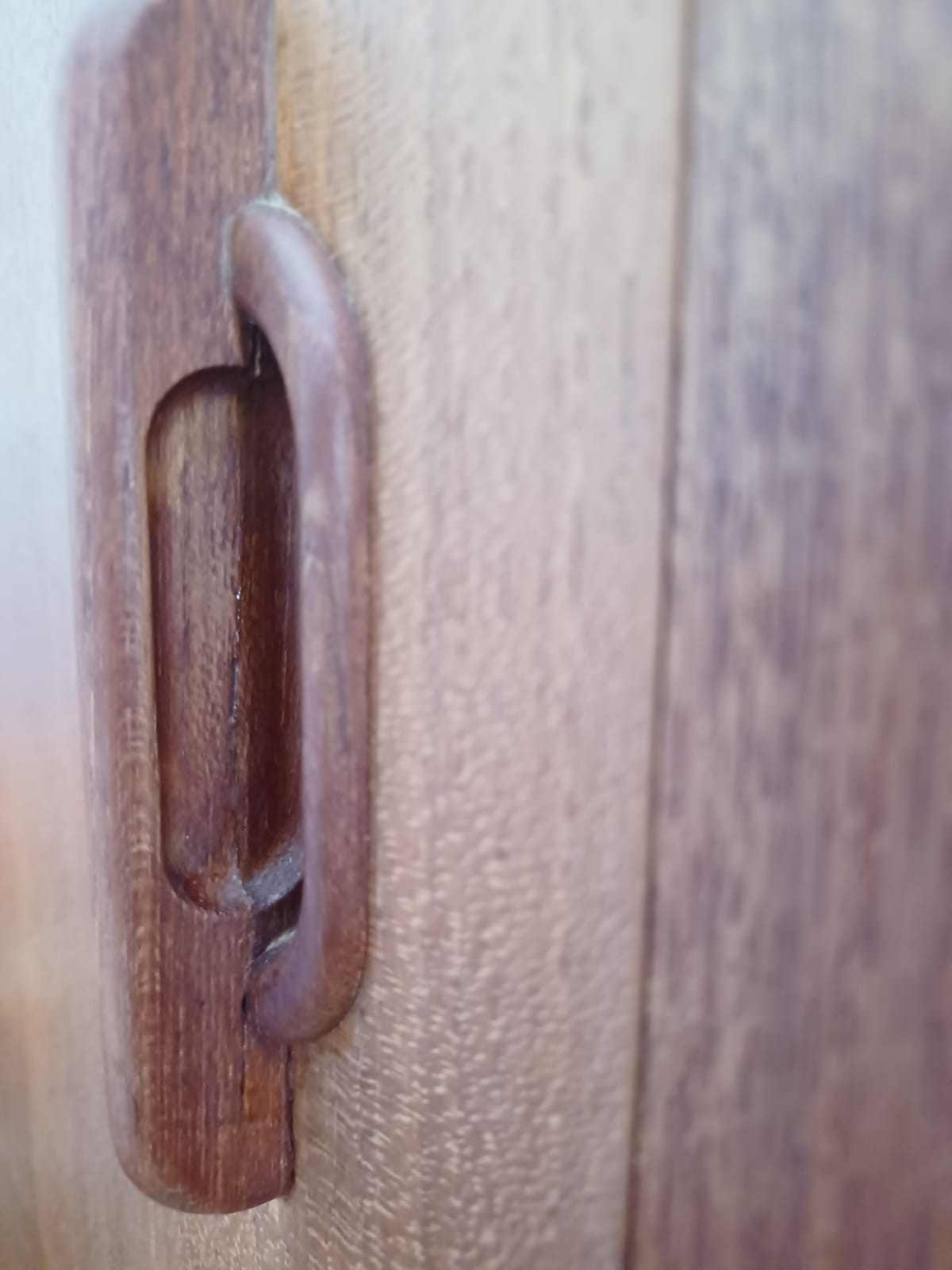 Scandinavian teak row 50s-60s, French manufacture signed Eros