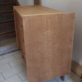 Chest of drawers with compass feet in raw wood
