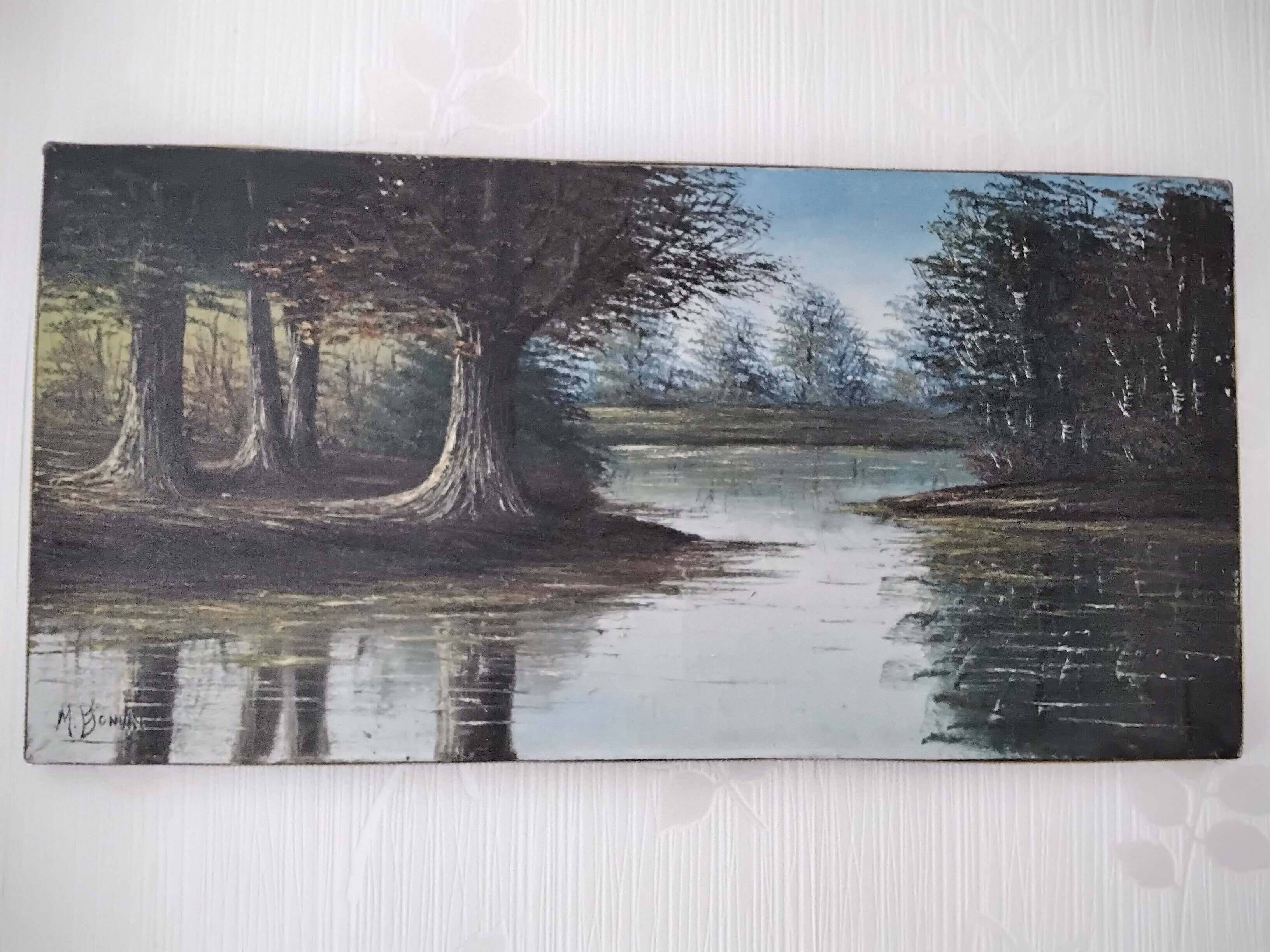Vintage painting signed M. Bonvin