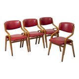 Set of 4 dining chairs by ludvik volak, czechoslovakia, 1970s