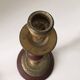 Antique beautiful hard stone candlestick, jasper, red marble, 19th century