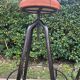 Pair of vintage metal and leather bar stools