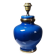 Vintage lamp Att. Le Dauphin in cobalt blue and gold ceramic, 1960s-1970s.