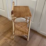Vintage rattan bedside table 1960
