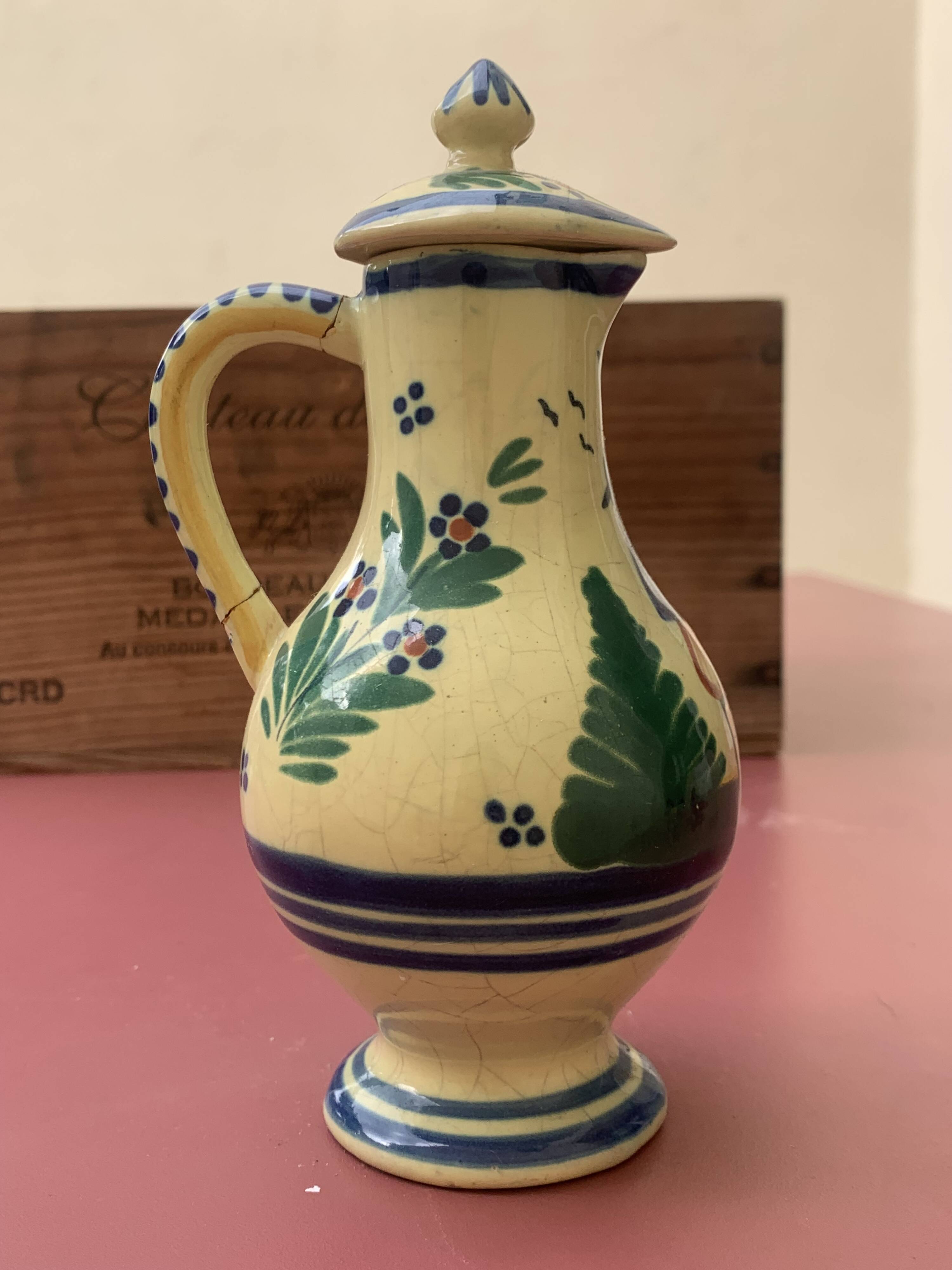 Small jug with lid Henriot Quimper
