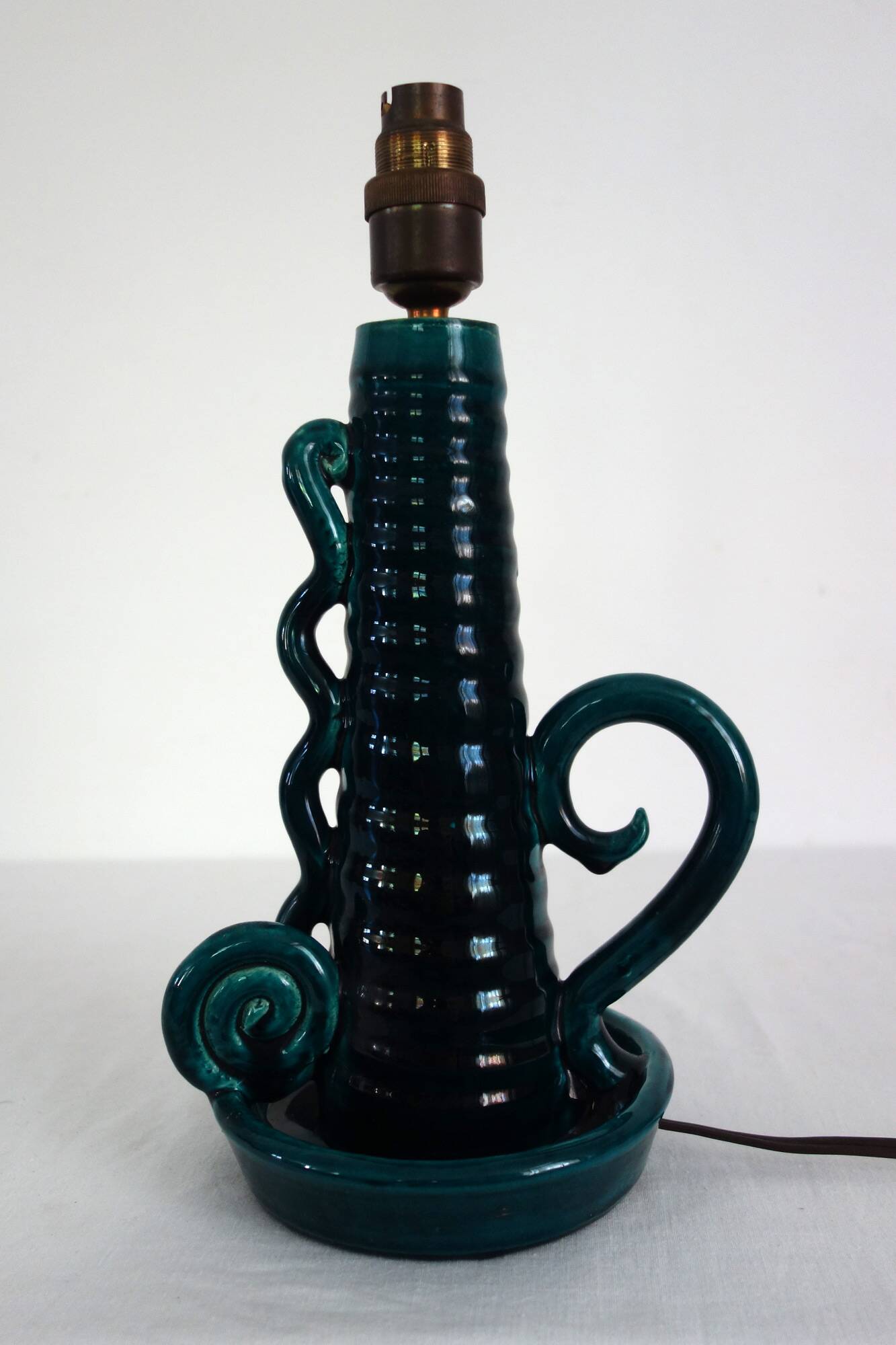 Accolay vintage green enamel candle holder lamp bases