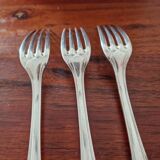 Christofle - Set of 12 Boreal model table forks in silver-plated metal