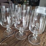 Set of 6 wine glasses top tasting hexagonal foot