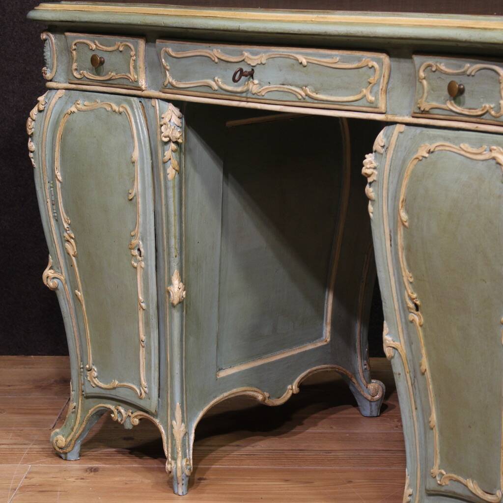 Venetian lacquered and painted writing desk from the 20th century