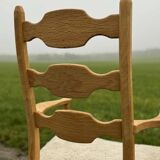 Chaise à dossier haut Henning Kjaernulf avec laine d'agneau neuve