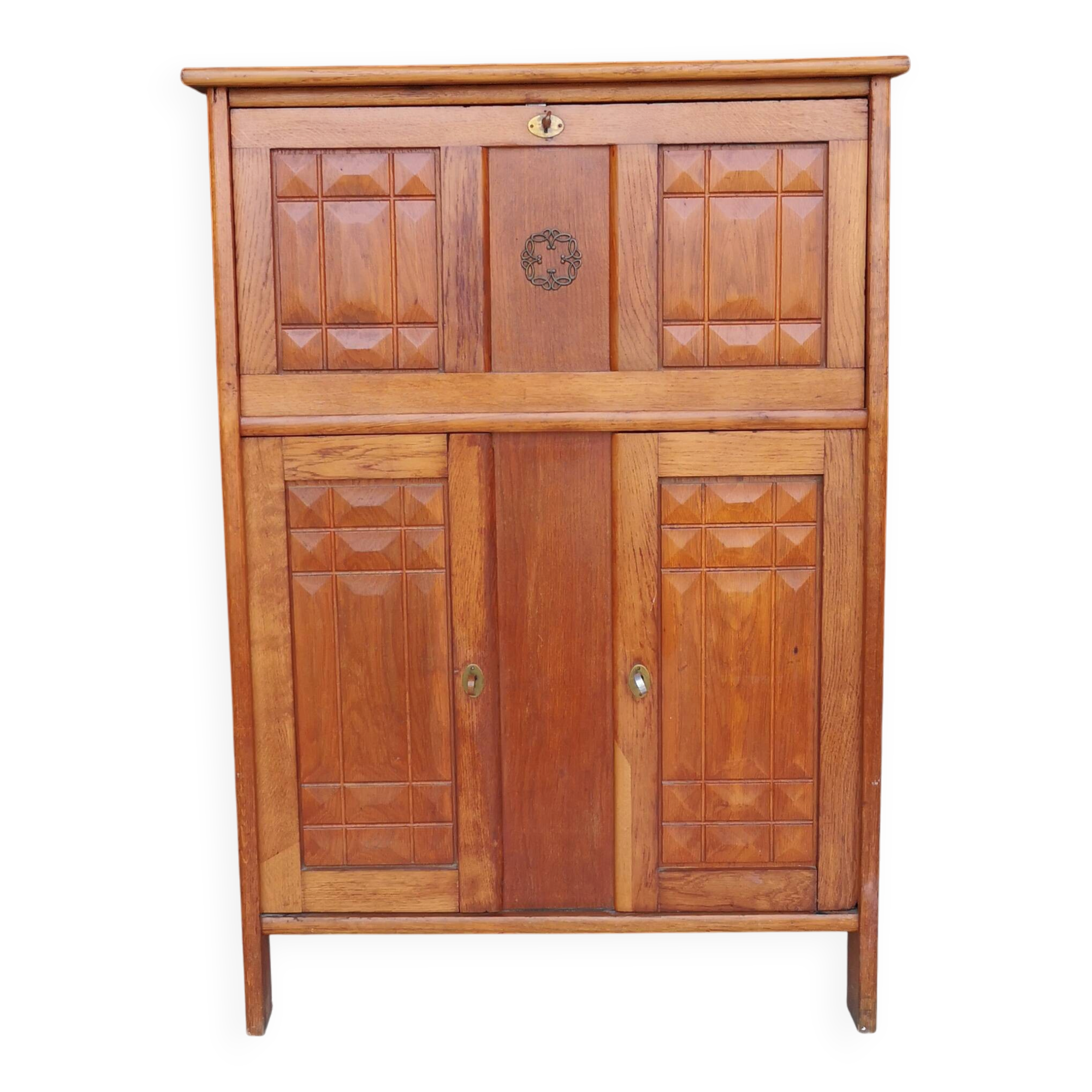 Modernist oak secretary "La Gentilhommière" - Charles Dudouyt - 1940