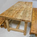 Mountain farm table and two benches
