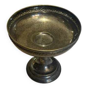 Vintage coupe on a patinated silver-plated metal stand.