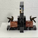 Vintage marble and brass bookend