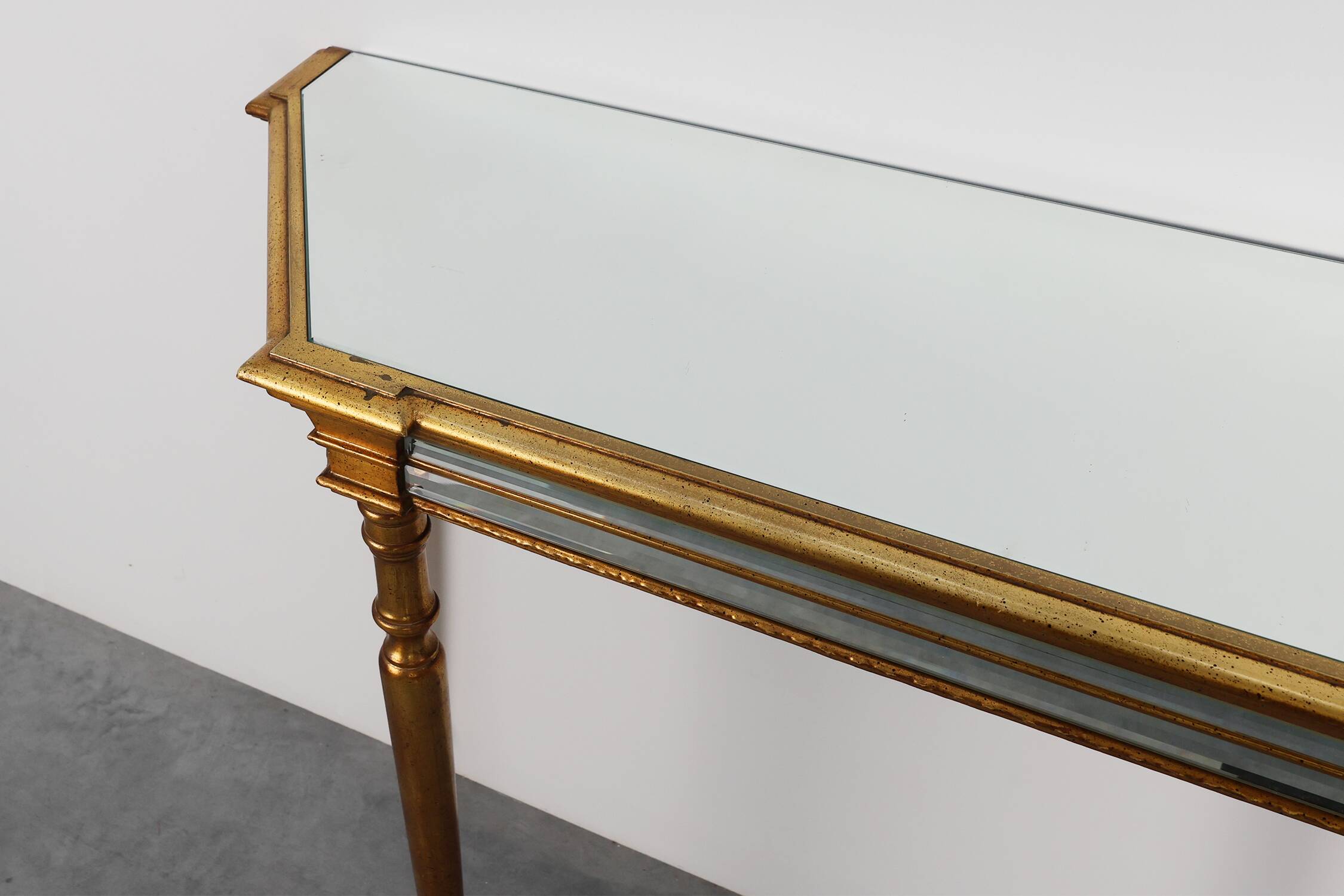 Hollywood Regency Console Table by Deknudt, Belgium 1980s