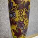 Multilayer glass vase etched with acid – Floral decoration in Art Nouveau style