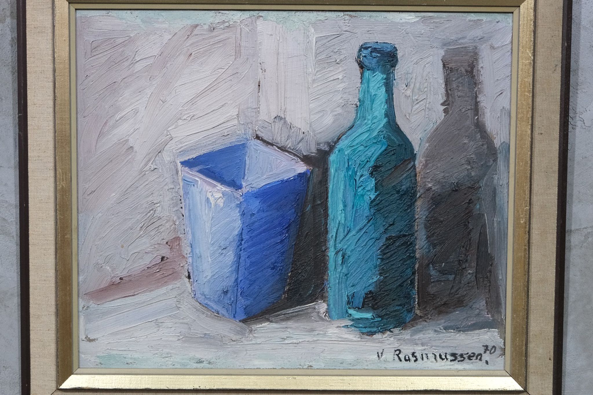 Viktor Rasmussen (1922-2004), Scandinavian Still Life Oil Painting, 1970s, Oil On Canvas