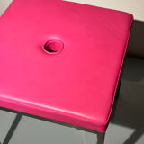 Metal & pink leather stools
