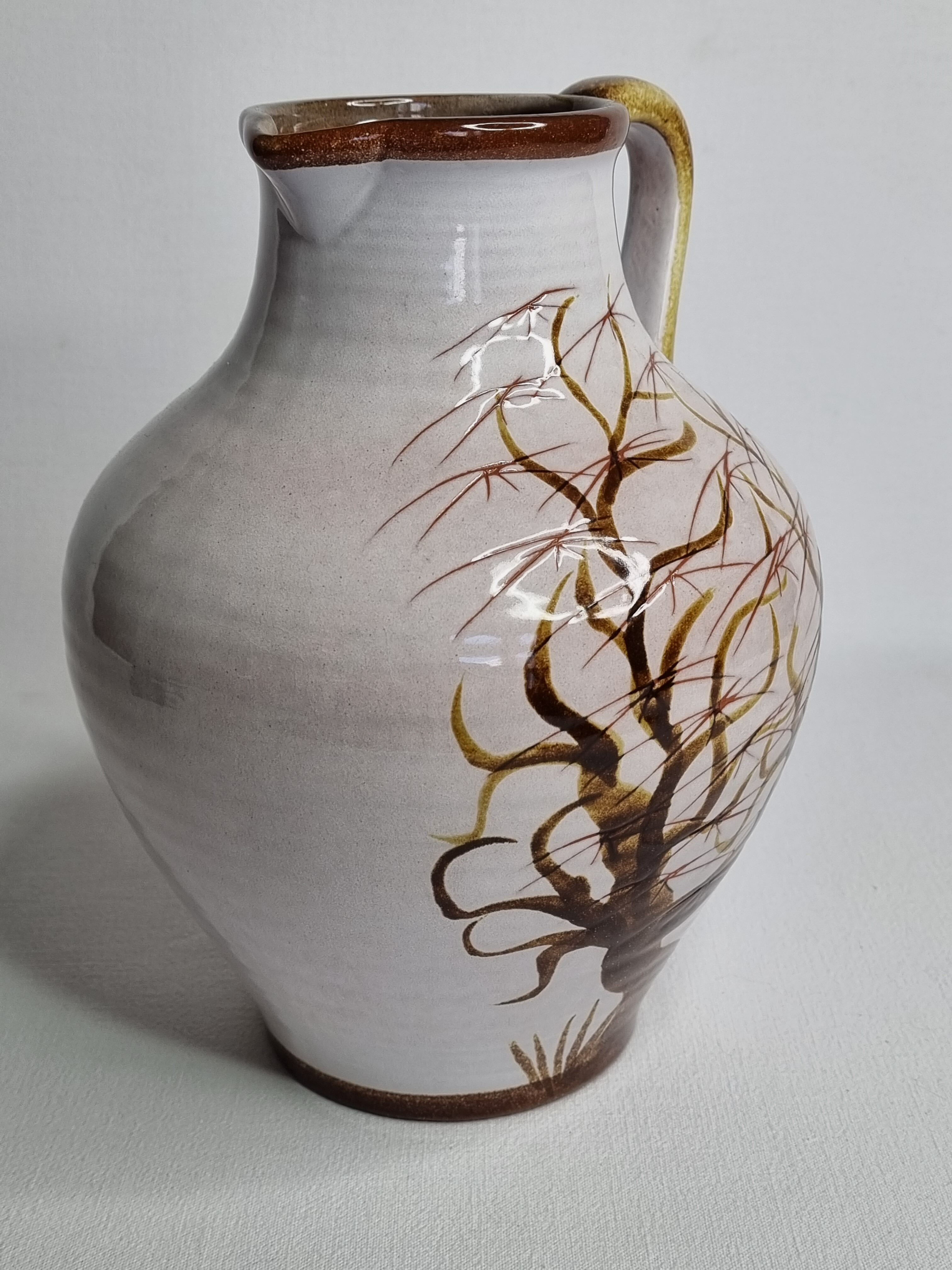 West Germany vase with bonzaï decoration, 23 cm
