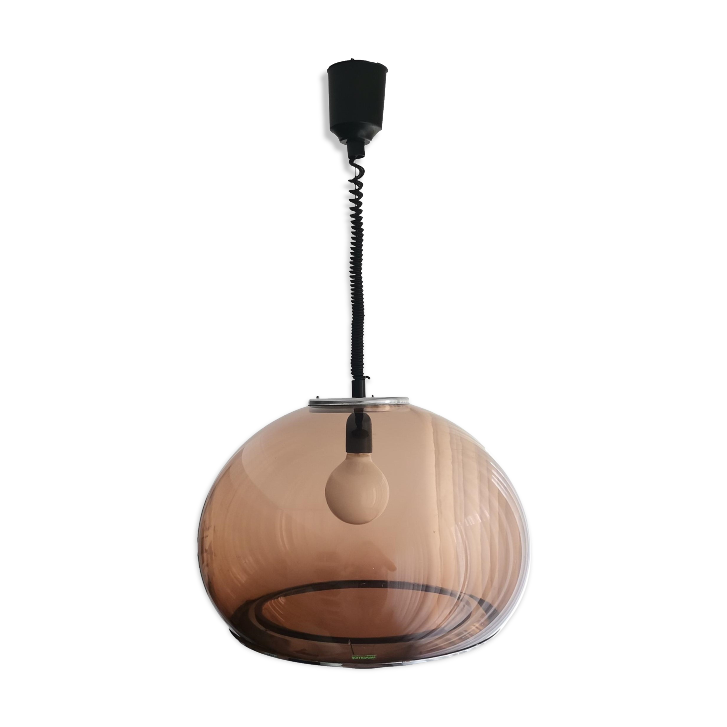 Meblo Guzzini 60s Italian pull down hanging lamp