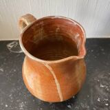 Glazed stoneware pitcher