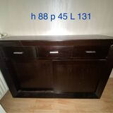 Low sideboard in dark wenge wood