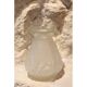 Vase or satin moulded glass hyacinth vase in Art Deco style circa 1930.