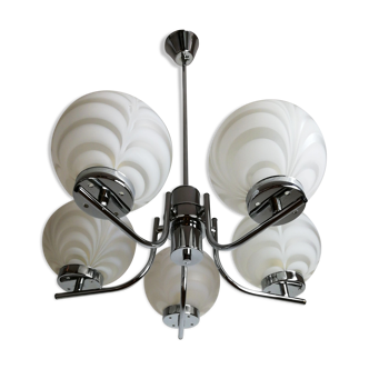 Lustre chrome et opaline années 70