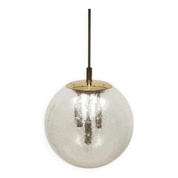 Suspension sphérique en verre et laiton Space Age, Allemagne années 1960