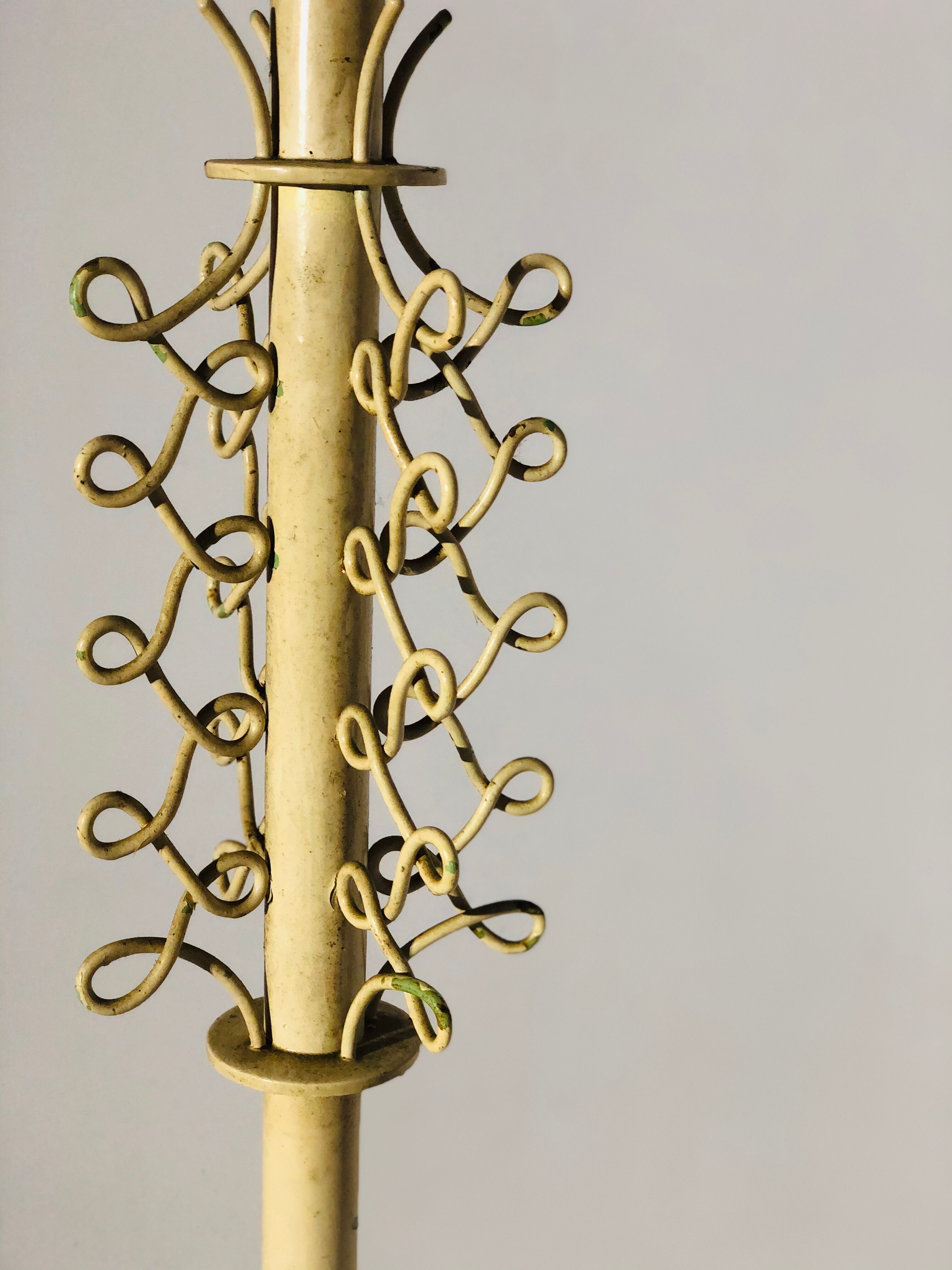 Vintage floor lamp entirely composed of white lacquered metal