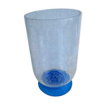 Vase en verre bullé transformable en photophore