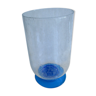 Vase en verre bullé transformable en photophore