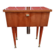 Vintage bedside table, mahogany veneer and tapered legs
