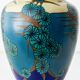 Art Deco Ceramic Table Lamp by PZH Gouda, 1928, with New Dupion Silk Shade