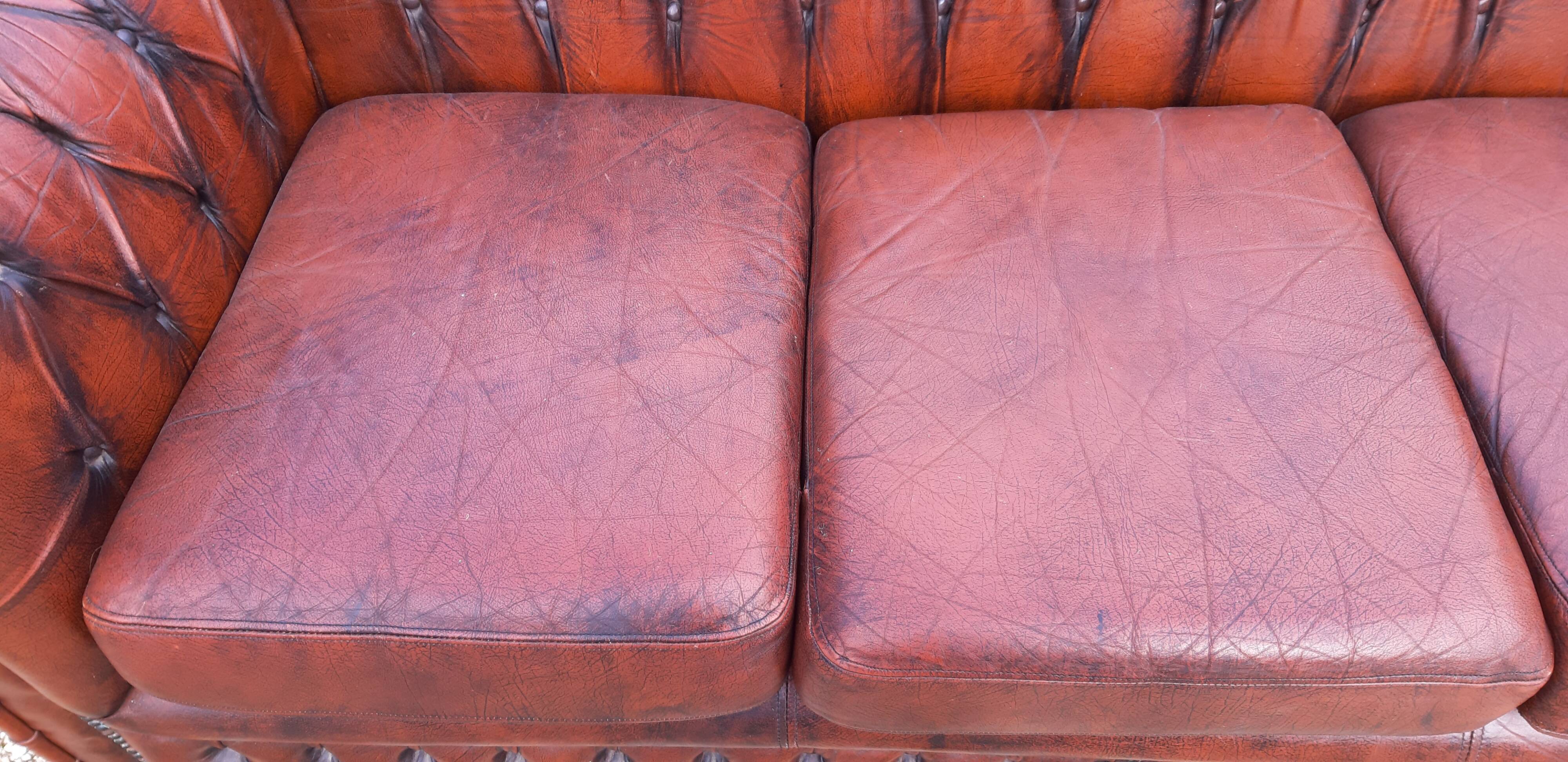Sofa Chesterfield leather brown