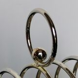 Foie gras serving tray and silver metal toast display