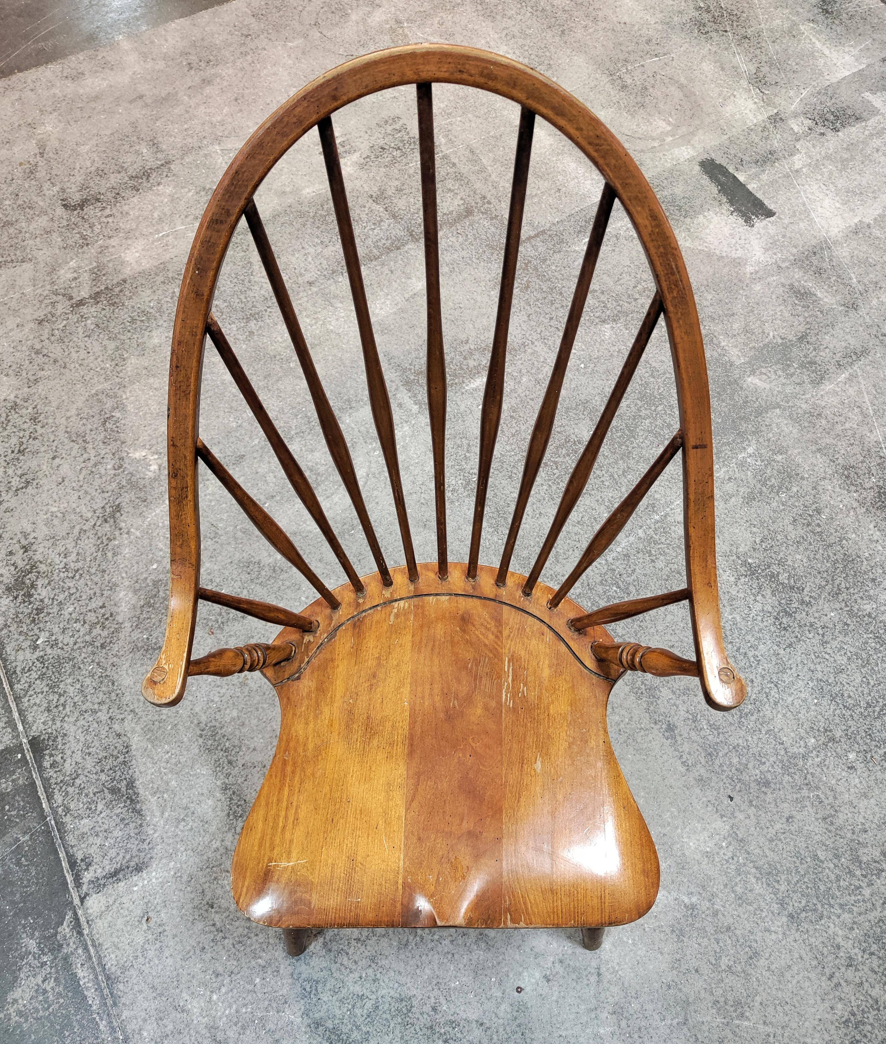 Windsor chair with high spindled back, beech, 1950s.