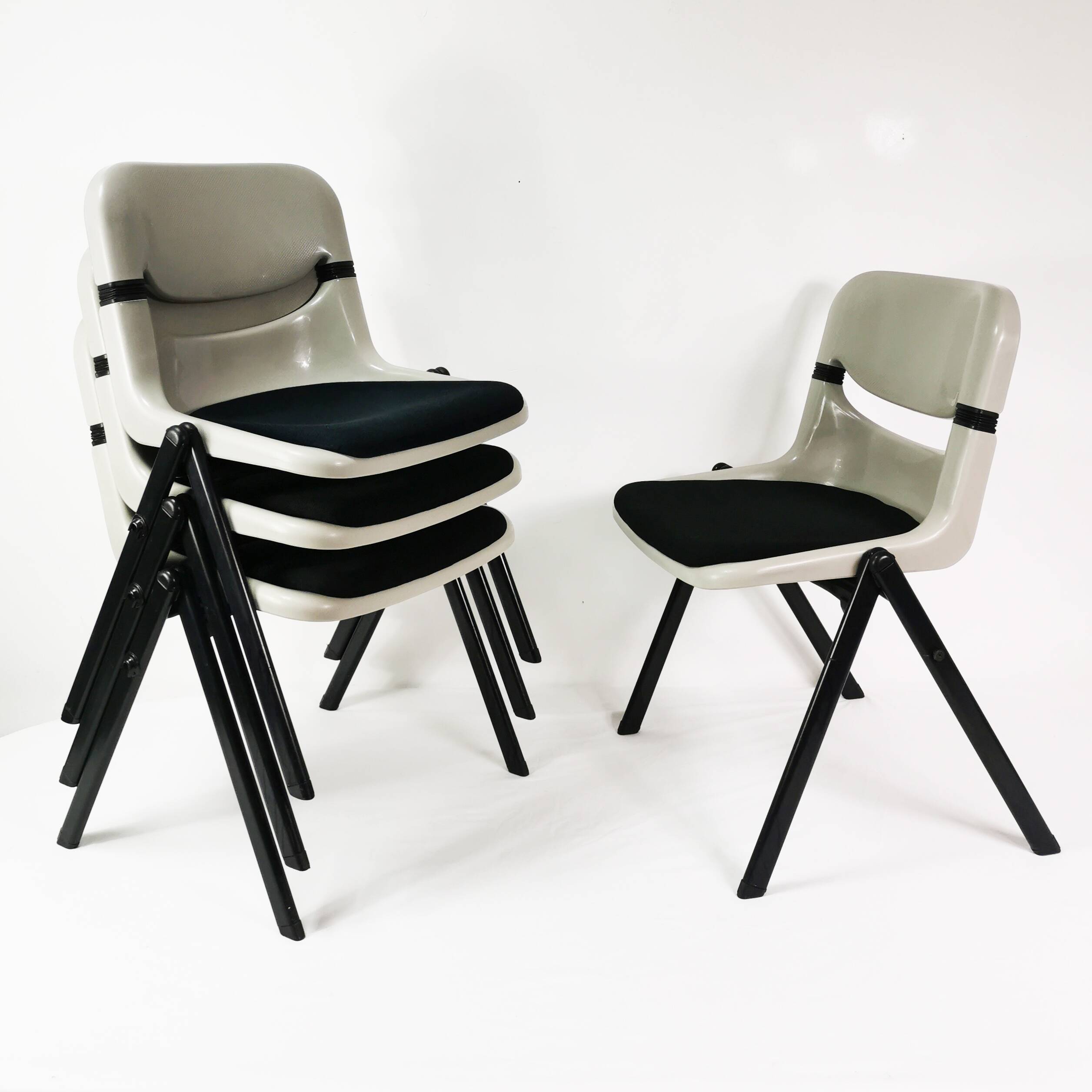 Space age chairs, Vitra Dorsal, designed by G.Piretti & E. Ambas, Italy