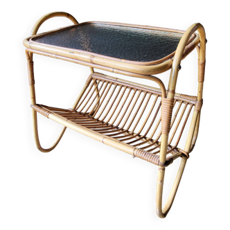 Vintage Bamboo Magazine Rack Living Room Table 70'