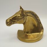 Vintage Brass Horse Head Bookends Pair – French Cast Brass Equestrian Decor
