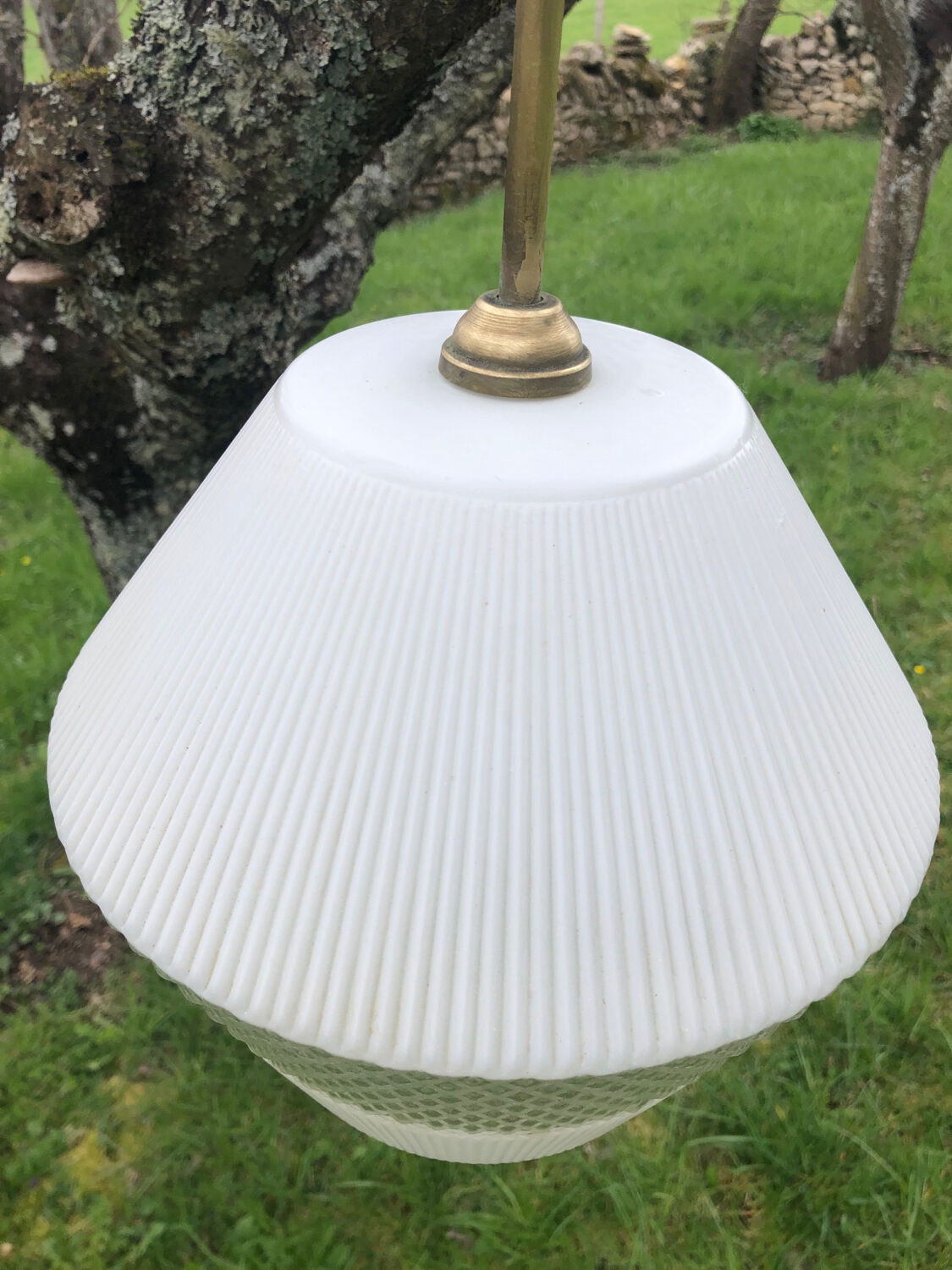 Vintage glass hanging lamp