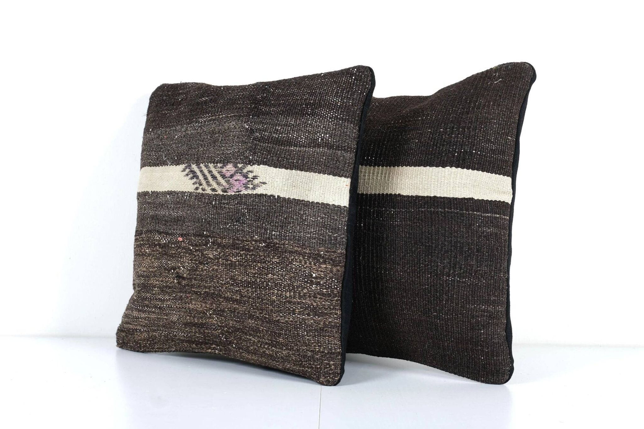 Set of 2 vintage kilim cushion covers 38x38 cm