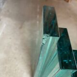 Blue tinted glass coffee table an80